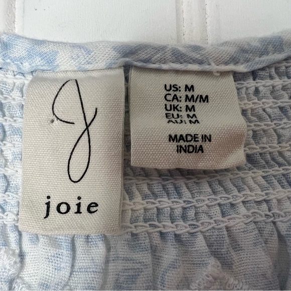 Joie Linen Cotton Blend Tunic Top Blouse Embroidered Medium Women. 247 - Picture 3 of 4